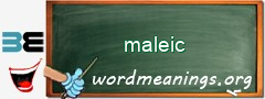 WordMeaning blackboard for maleic